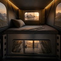 Huntoo Hybrid Daily Driver Truck Bed Camper Shell Foldable Low-Profile Pickup Canopy pour usage professionnel et de loisirs 4x4