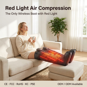 Botas Inalámbricas de Recuperación para <span class=keywords><strong>Piernas</strong></span> con Luz Roja, Compresión de Aire de 5 Zonas Secuenciales, 4000mAh, para Várices y Drenaje Linfático - Product Image 1