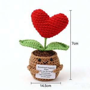 Woopal Motifs de crochet pour soutien émotionnel, Ornement d'encouragement en coton fait main, motif tournesol d'amour pour la Saint-Valentin, abeille douce, DIY - Product Image 1