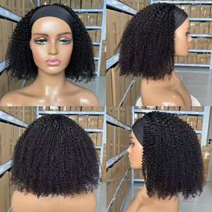 Perruque bandeau bouclée crépue en gros |   <span class=keywords><strong>Cheveux</strong></span> brésiliens Remy à double trame |   Style court sans colle pour femmes - Product Image 6