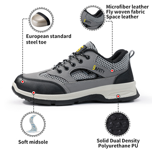 GUYISA Chaussures <span class=keywords><strong>de</strong></span> sécurité respirantes en été pour <span class=keywords><strong>randonnée</strong></span> Chaussures <span class=keywords><strong>de</strong></span> sécurité imperméables en microfibre pour hommes - Product Image 3