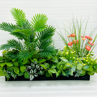 Plantes artificielles en PVC vert, ensemble de boîtes de séparation pour aménagement paysager, plantes tropicales d'intérieur/extérieur, décoration