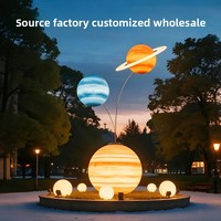 Lampes LED IP65 étanches en forme de planètes - Matériau acrylique pour pelouse, centre commercial, parc, luminaires décoratifs extérieurs à encastrer dans le sol