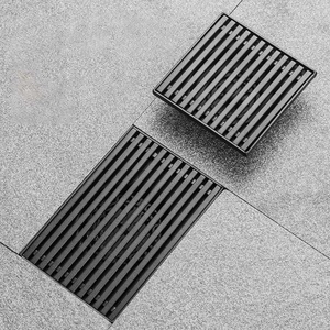 OEM OEM/ODM Black Modern Style Rectangle Grate Drainage Cover Grille Hot Shower Floor Drain for Bathroom and Hotel Applications - Product Image 5