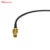 Câble coaxial RG174 à faible VSWR, montage sur panneau, RP-SMA femelle vers MMCX mâle coudé, pour communication sans fil GPS, Wi-Fi, IoT