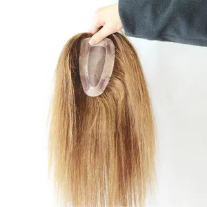 여자, 진짜 사람의 모발 여자의 긴 머리 주식 toupee를 위한 PU 기초 사람의 모발 toupee를 가진 단청 레이스
