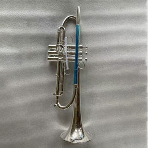 <span class=keywords><strong>Trompeta</strong></span> de Latón Amarillo de Alta Calidad <span class=keywords><strong>con</strong></span> Acabado Plateado, Afinación Bb, para Músico Profesional - Product Image 1