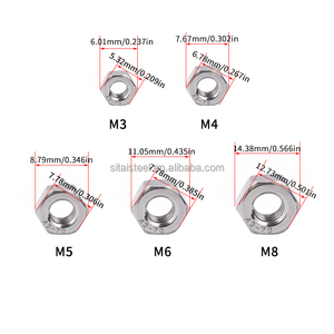 Juego de Tuercas Métricas de Acero Inoxidable 304, 220 Piezas, 5 Tamaños M3 M4 M5 M6, para Uso en Bricolaje y Fijaciones de Muebles - Product Image 4