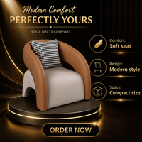 Fauteuil de détente une place en cuir PU, confortable, durable et écologique pour appartement et hôtel