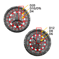Ensemble de dés en métal 7-en-1 avec roulette double et boule rotative, dés de carrousel pour DND