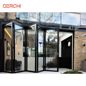 Portes pliantes accordéon de patio en verre trempé d'aluminium d'étanchéité d'air de <span class=keywords><strong>12</strong></span> pieds - Product Image 4