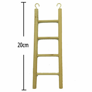 Scala in legno naturale appesa triturazione giocattoli pappagallo masticare blocchi di legno posatoio per uccelli per parrocchetti - Product Image 3