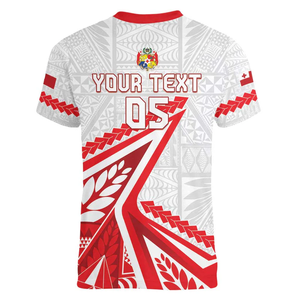 Camiseta Personalizada de Fútbol Americano de Tonga 2024 con Cuello en V para Mujer, Informal, Transpirable, Ajustada, Dropshipping, Go Ikale Tahi - Product Image 2