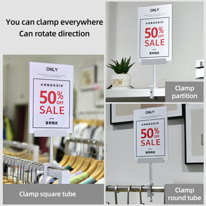 Дисплейная доска для магазина одежды со скидкой и рекламой акриловый ценник бумажный материал с металлическим зажимом для рекламы - Product Image 6