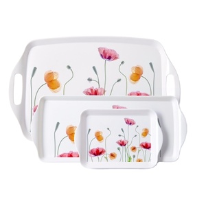 360Craft Large White Melamine Plastic Serving Tray for Food Breakfast Tray
