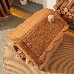 <b>Plush</b> Enclosed Rectangular <b>cat</b> Bed, Durable & Washable, for Small/medium <b>Cats</b> Rest & Play. Contact Service for Shipping Info. - Product Image 3