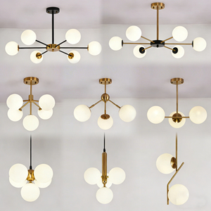 Luminaire suspendu réglable en verre et fer forgé, style <span class=keywords><strong>Art</strong></span> Déco, pour bar, café, restaurant, type haricot magique - Product Image 5