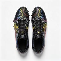 Chaussures de football unisexes à crampons longs pour terrain synthétique, tige en mesh respirant, doublure en maille, chaussures d'entraînement