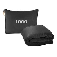 FF4783 Logo personnalisé couleur 2 en 1 Combo avion vol jeter couverture avec taie d'oreiller cadeau léger doux voyage couverture oreiller