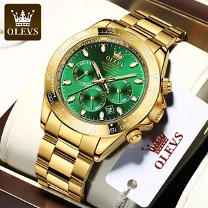 OLevs 6638 브랜드 시계 자동 작은 세 다이얼 남자 손목 개인 방수 남자 기계식 시계