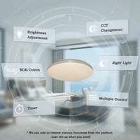 Plafonnier LED Rond à Intensité Réglable, Luminaire Intelligent Simple, Intérieur, Lampara, Monté en Surface, Chambre à Coucher, Salon, Moderne