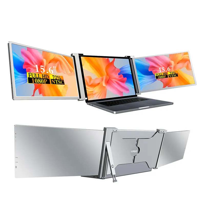 Nieuwe Release Product 2024 Drievoudige Scherm Extender Van Laptop Draagbare Lcd Monitoren 15 Inch