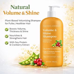 Champú Voluminizador para Cabello Fino, Champú que Aumenta el Brillo con Proteína de Soya y Extracto de Arándano, Fórmula Vegana a Base de Plantas - Product Image 2