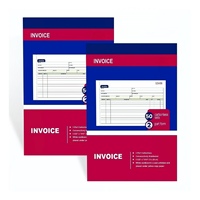 Carnet de factures autocopiantes 2 feuillets personnalisable avec logo, lot de 2 carnets de reçus, ordres de vente et d'achat, papier canari blanc, 50 jeux de formulaires NCR, dos en carton