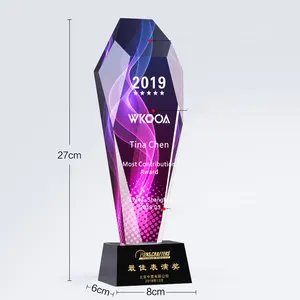 JY Color Printing Personalized Appreciation Award Crystal Appreciation Trophy Gifts For Anniversary