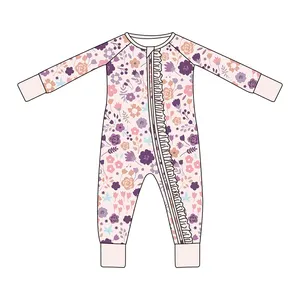 Custom Newborn Baby Infant Organic 95% Bamboo 5% Spandex Onesie Rompers Clothes Toddler Kid Pajamas Sleepwear Clothing For Baby