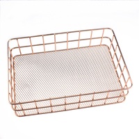 Panier de rangement multifonction en fil métallique ajouré pour la maison, le bureau, la salle de bain, panier cadeau, panier à fruits