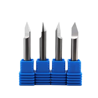 Fraise conique à bout sphérique en carbure de tungstène massif pour CNC, bois et métal, OEM, 3 cannelures, 15° d'hélice, non revêtue, 4 mm
