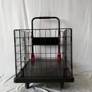 High Quality Heavy Duty Durable Anti-skid Panels Platform <b>Truck</b> Folding Hand Trolley with Fence and Silent Wheels - Product Image 1