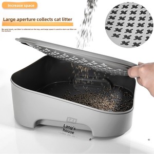 Tappetino Extra-Large in Plastica per Lettiera Gatti con Funzioni Anti-Schizzi e Anti-Perdita di Sabbia, Design Rettangolare - Product Image 2
