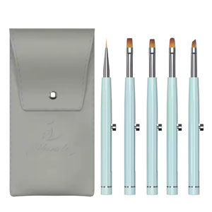 Ensemble de brosses à <span class=keywords><strong>ongles</strong></span> rétractables personnalisées vert menthe, portables et adaptées aux voyages, pour manucure, vente en gros directe d'usine, marque privée - Product Image 5