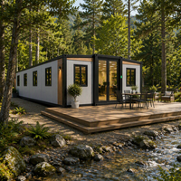 Maison conteneur modulaire préfabriquée extensible pour hôtel-resort et appartement, avec 2 chambres, étanche et isolée thermiquement, directement de l'usine