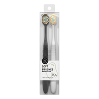 Brosse à dents à tête large multicolore pour adultes dents et gencives sensibles