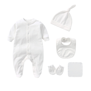 Conjuntos de Pijamas para Bebés Recién Nacidos, 100% Algodón, Conjunto de Ropa para Bebé, Mameluco de Manga Larga, Gorro y Baberos, Nuevo Estilo para Bebé - Product Image 2