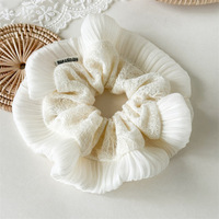 2025 haut rang coton broderie cheveux cravates élégant blanc couleur unie doux élastique bandeau de cheveux avec dentelle pour les femmes
