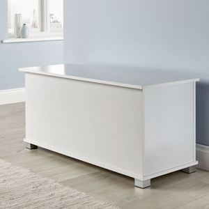 Boîte de literie blanche Boîte de couverture Boîte à serviettes Grand <span class=keywords><strong>coffre</strong></span> de rangement <span class=keywords><strong>ottoman</strong></span> en bois - Product Image 1