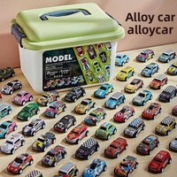 Ensemble de 30 voitures de course miniatures en métal moulé sous pression à l'échelle 1:64, véhicules à rétrofriction avec boîte de rangement, idéal pour les enfants