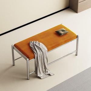 Minimalist Black Shoe Changing <b>Stool</b> With Soft Cushion For Entryway Bedroom Living Room <b>Storage</b> Bench - Product Image 4