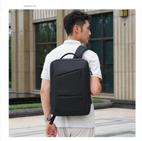Organizer Laptop Oxford Cloth dengan Bukaan Lebar dan Kantong Bagasi untuk Perjalanan Bisnis, Ransel Komputer