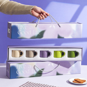 Tazas de Café de Cerámica con Cajas de Regalo, Tazas Pequeñas para Té, para el Hogar, la Oficina, para Beber Agua, para Fiestas, Bodas, Regalo para Amigos - Product Image 6