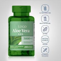 Gélules de gel d'aloe vera personnalisées à marque privée pour la santé, à faible teneur en gras, favorisant la digestion, 2 gélules par portion