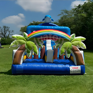 Juegos de Obstáculos Inflables Comerciales con Temática de Ballenas y Océano, Pared de Escalada, Pista de Obstáculos Inflable Colorida para Fiestas - Product Image 5