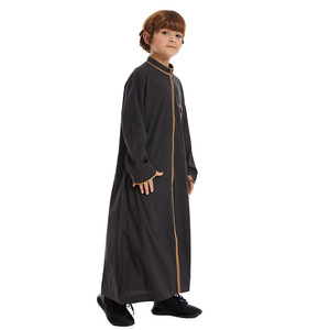 Nueva Moda Musulmana para Niños, Ropa Infantil, Túnica Árabe para Niños, Thobe Islámico con <span class=keywords><strong>Cremallera</strong></span>, Túnica Infantil - Product Image 2