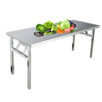 Table pliante rectangulaire commerciale de 6 pieds en acier inoxydable, tables pliantes pour mariage, table à manger longue et robuste pour l'extérieur et l'intérieur