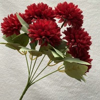 Proveedor de Flores Artificiales Ramo de Flores de Pompón de 6 Cabezas para Arreglos Florales de Boda