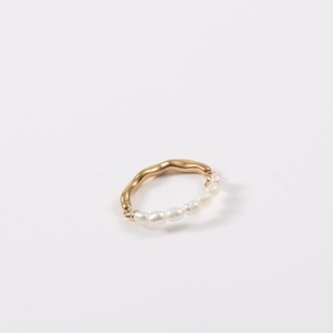 2023 Wedding Jewelry Stainless Steel Personalized Jewelry Pearl Link Ring - Product Image 2